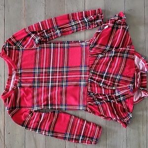 Posh Peanut Red Tartan Twirl Bodysuit